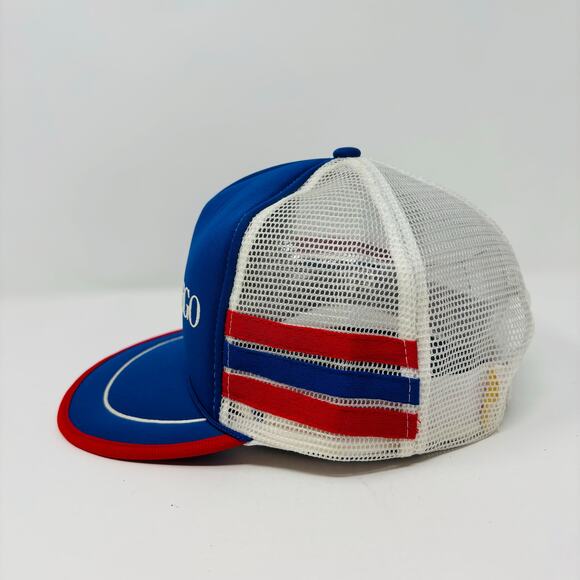 Vintage 3 Stripe 90's Trucker Hat Cap Snapback San Diego California Blue Red - Picture 3 of 7